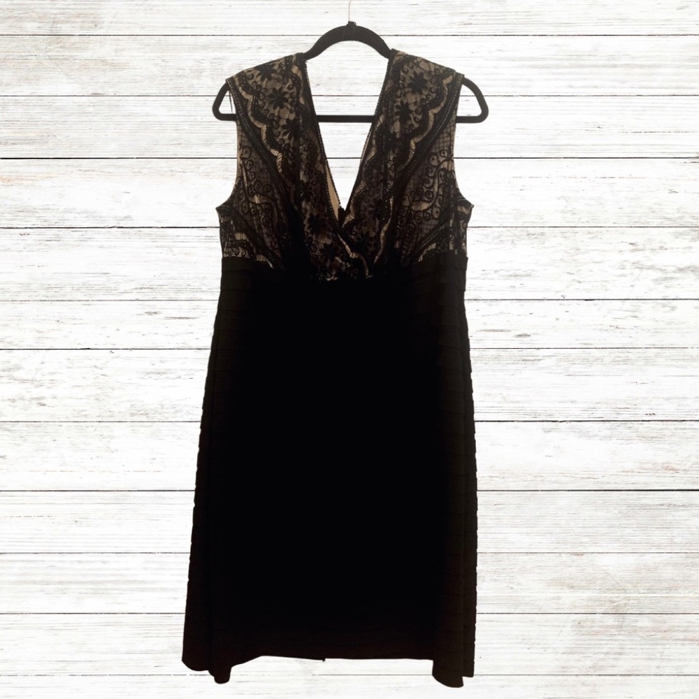 Black and Nude Lace Cocktail Dress | Wedding Dress